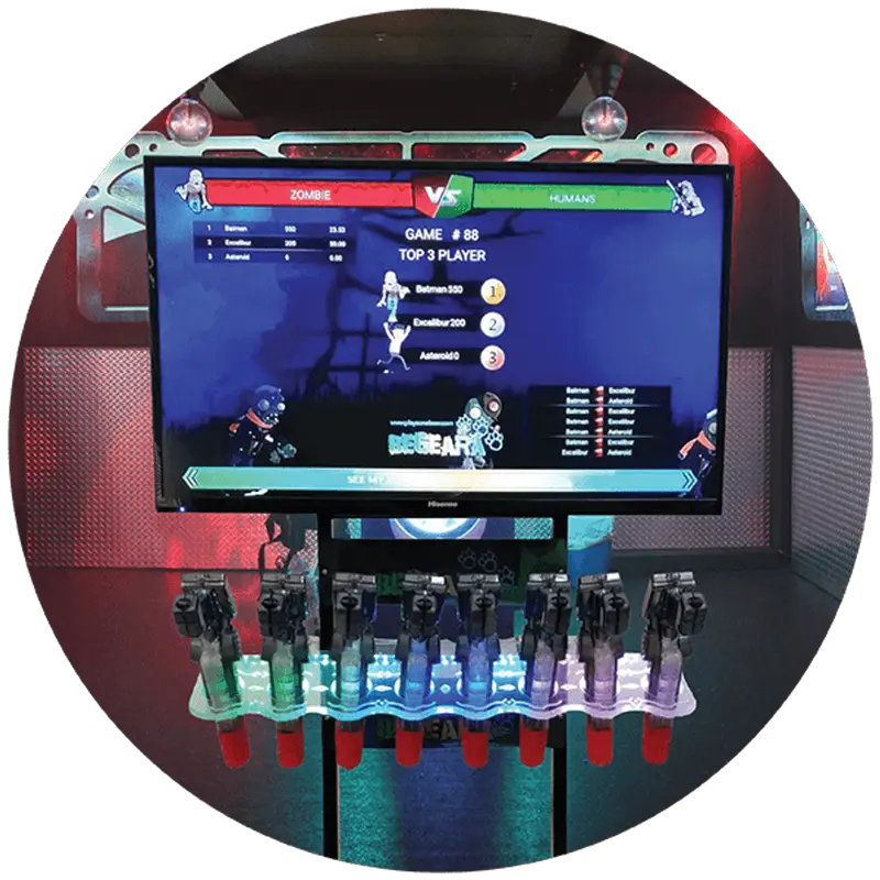 The Begeara 3 system with scoreboard and 24 guns