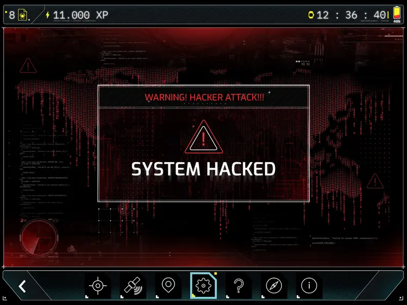 Screenshot from Blackout: the system has been hacked