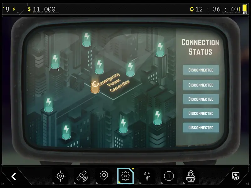 Screenshot from Blackout: connection status